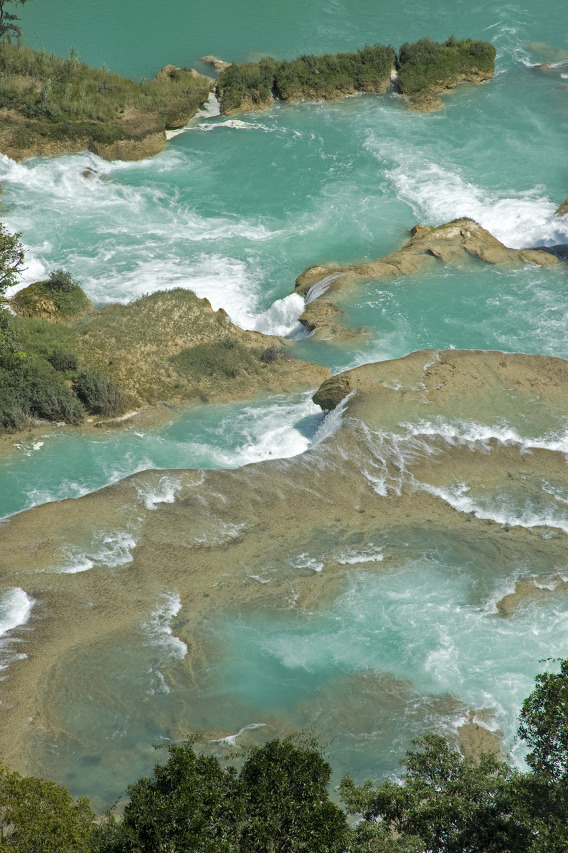A vertical crop of Rio Santo Domingo at Las Nubes with a 24-120mm lens set at 120mm